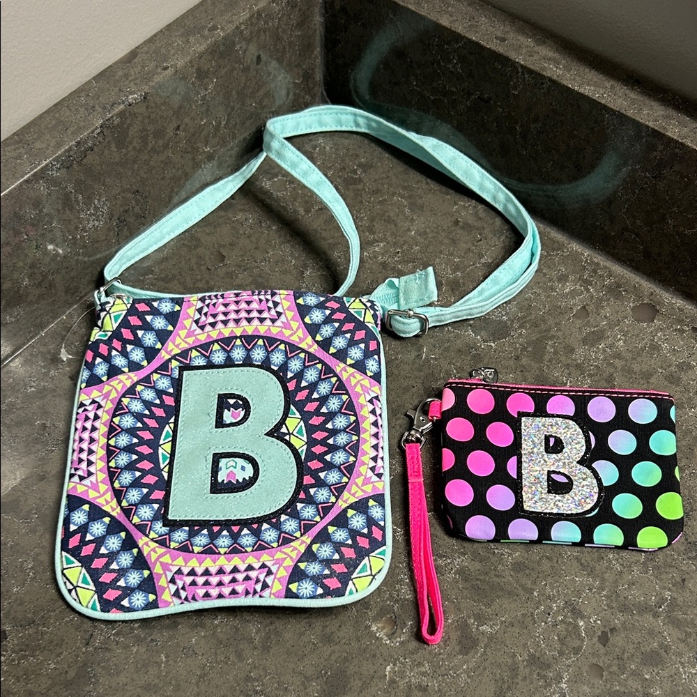 Justice Blue and Pink Kids Bag Set